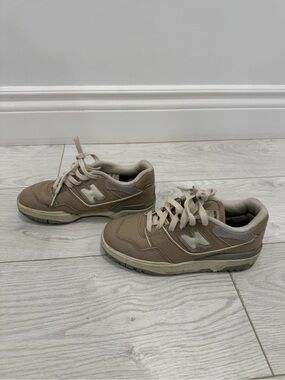 New Balance Taupe and Cream Low-Top Sneakers